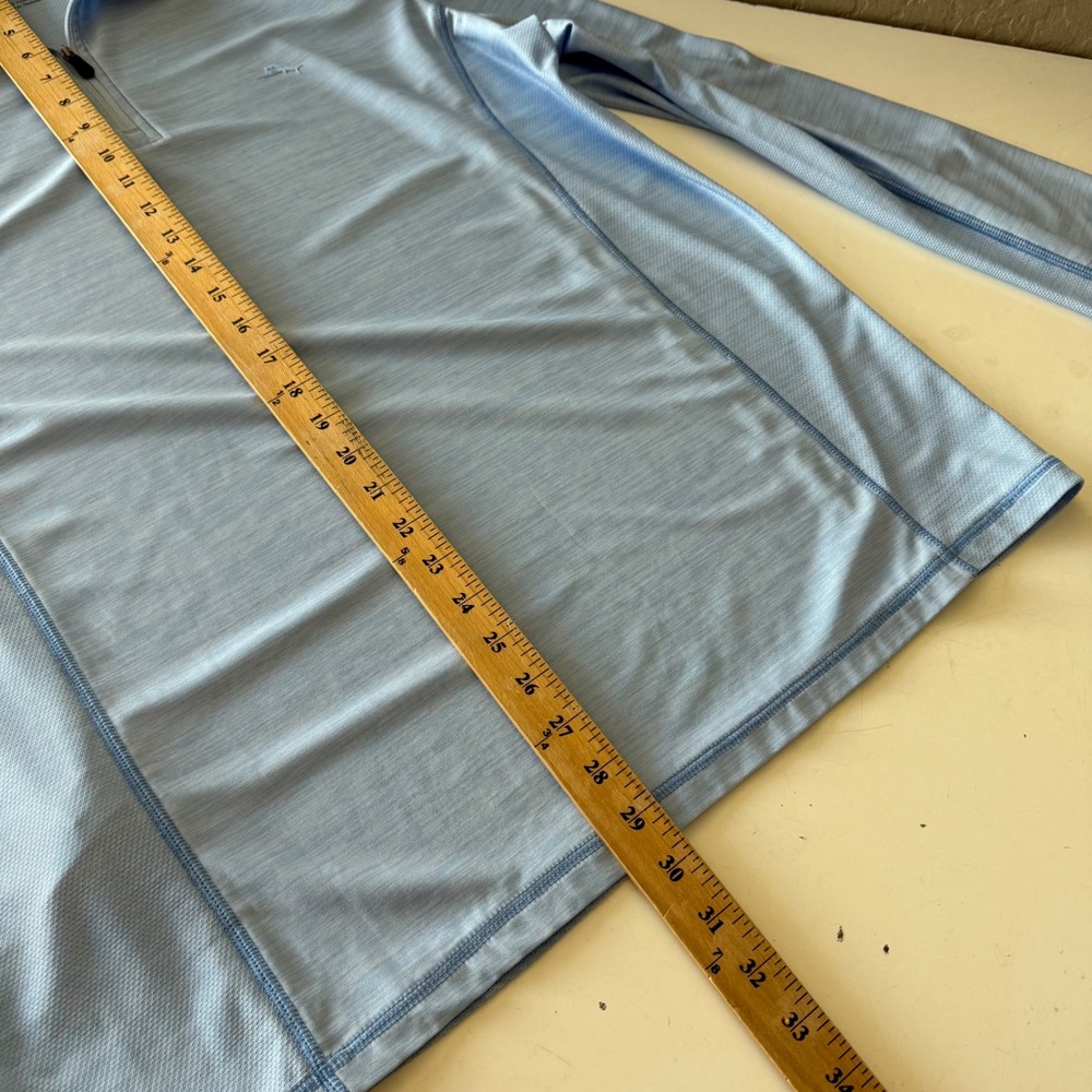 Tommy Bahama IslandZone Mens Large Light Blue Performance Quarter Zip Pullover - Picture 7 of 8